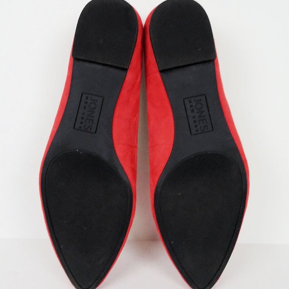 Jones New York Red Suede Leather Shoes Flats Loafers Moccasins 9.5 Sami Tassels - Picture 7 of 7